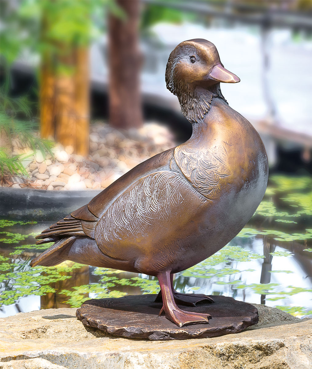 Gartenskulptur Mandarin Ente Bronze Kaufen Ars Mundi