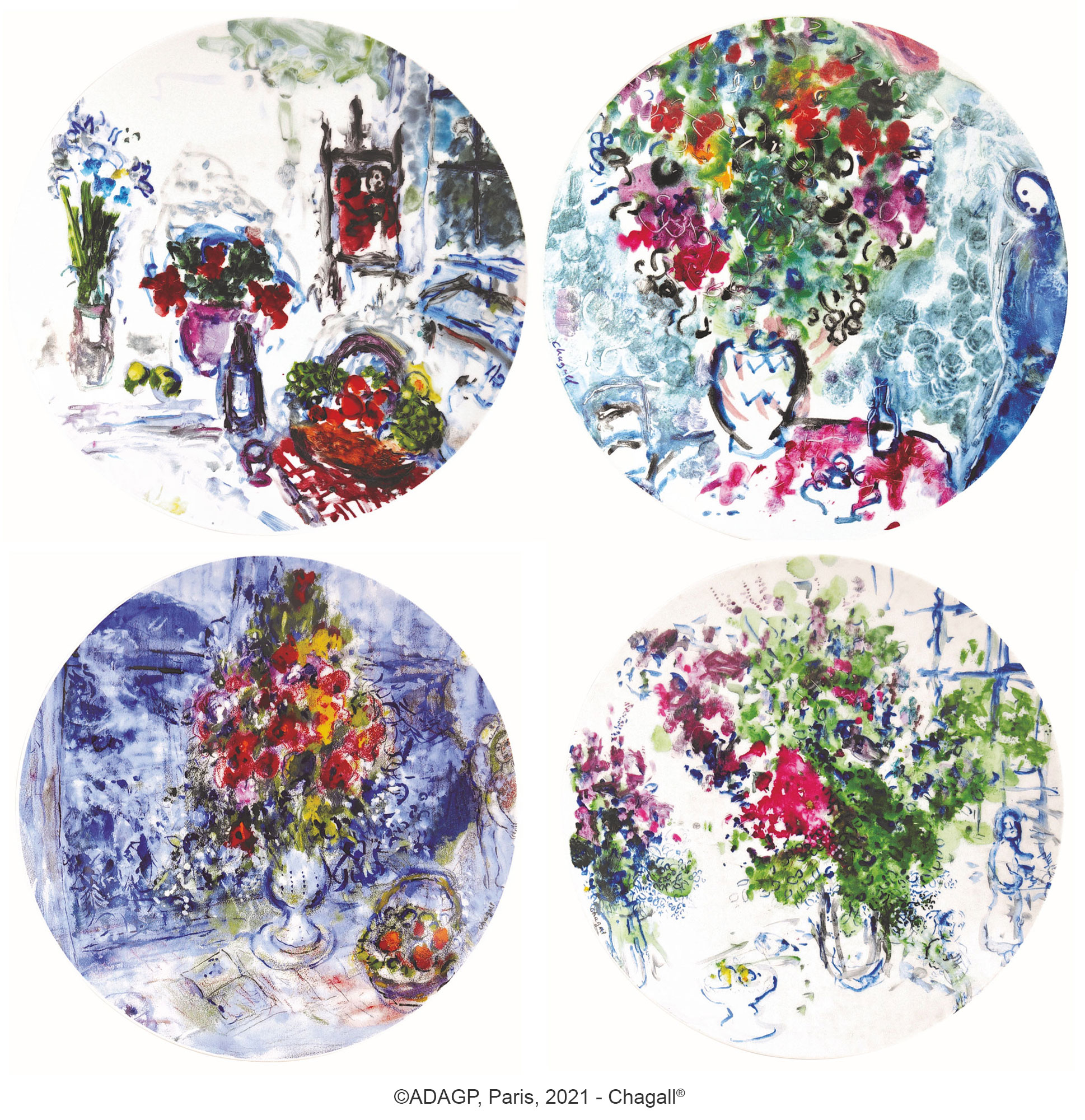 Buy Les Bouquets De Fleurs Collection By Bernardaud Set Of 4 Plates