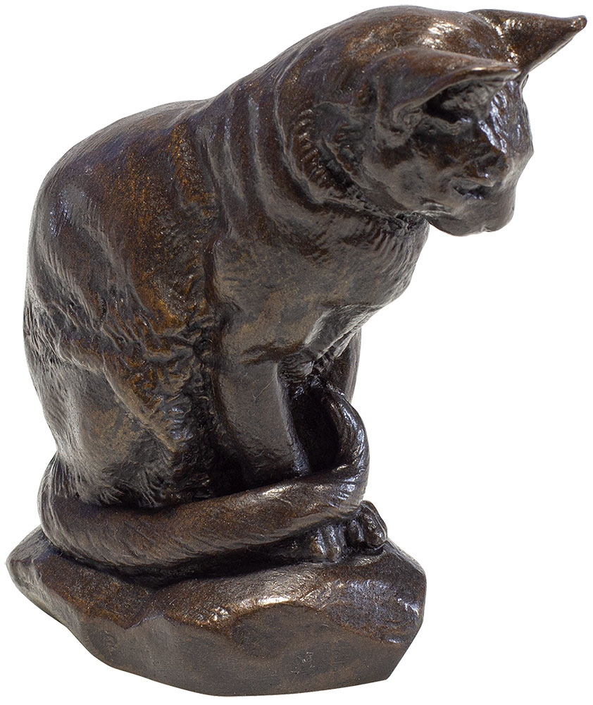 Reproduction de sculpture : Chat assis, Barye