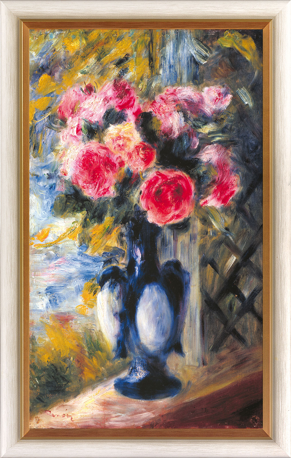 Bild Rosenstrauss In Blauer Vase 1892 Gerahmt Von Auguste Renoir Kaufen Ars Mundi