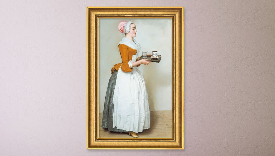 Jean-Étienne Liotard: Bild "Schokoladenmädchen" (1743-45), gerahmt