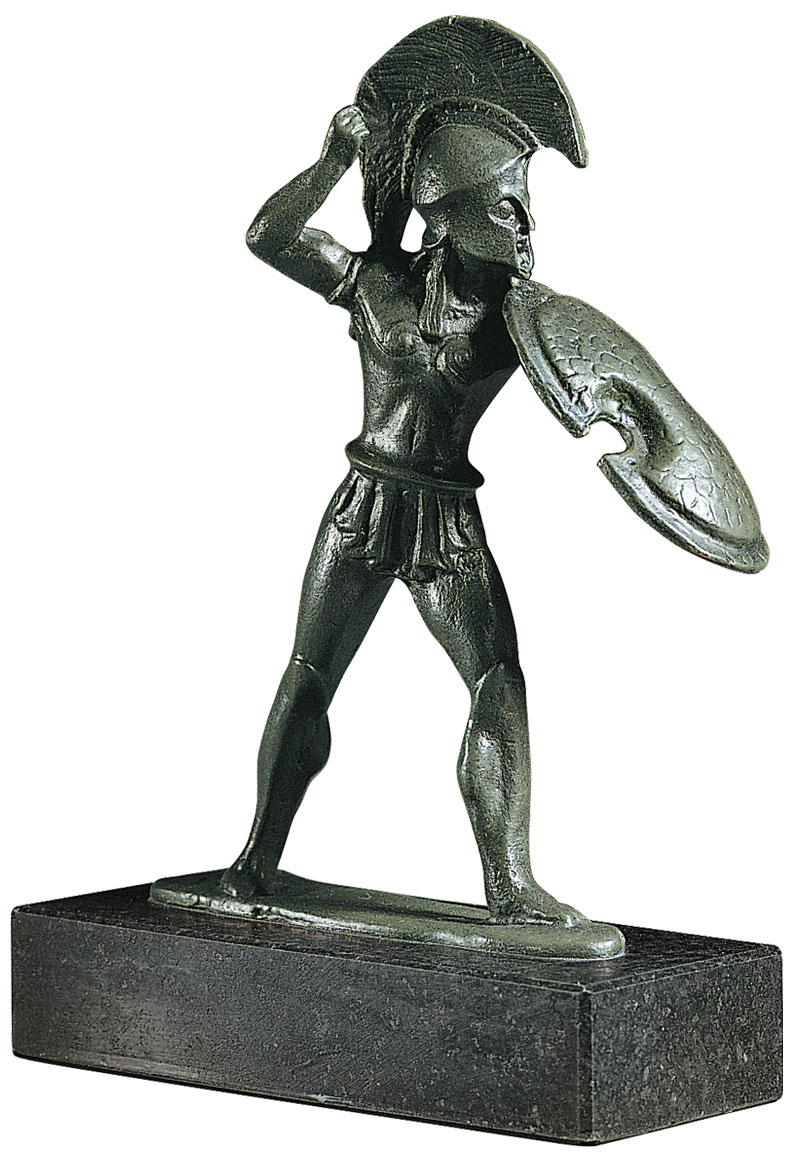 Skulptur 'Attischer Speerkämpfer', Metallguss