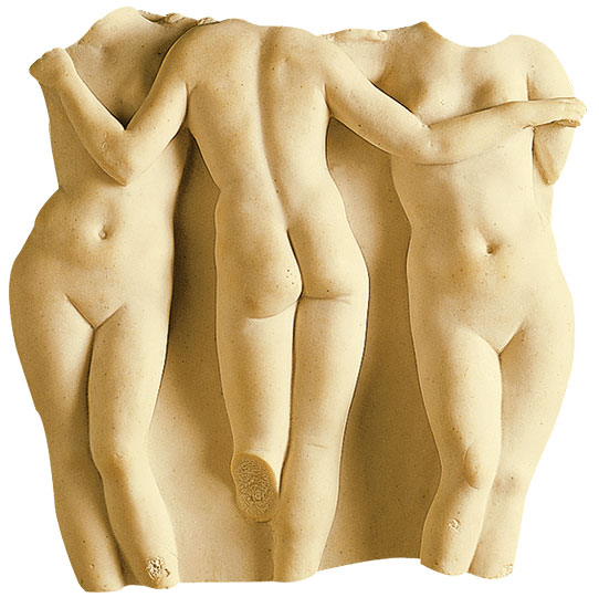 Replikat 'Die drei Grazien', Kunstmarmor, Skulptur