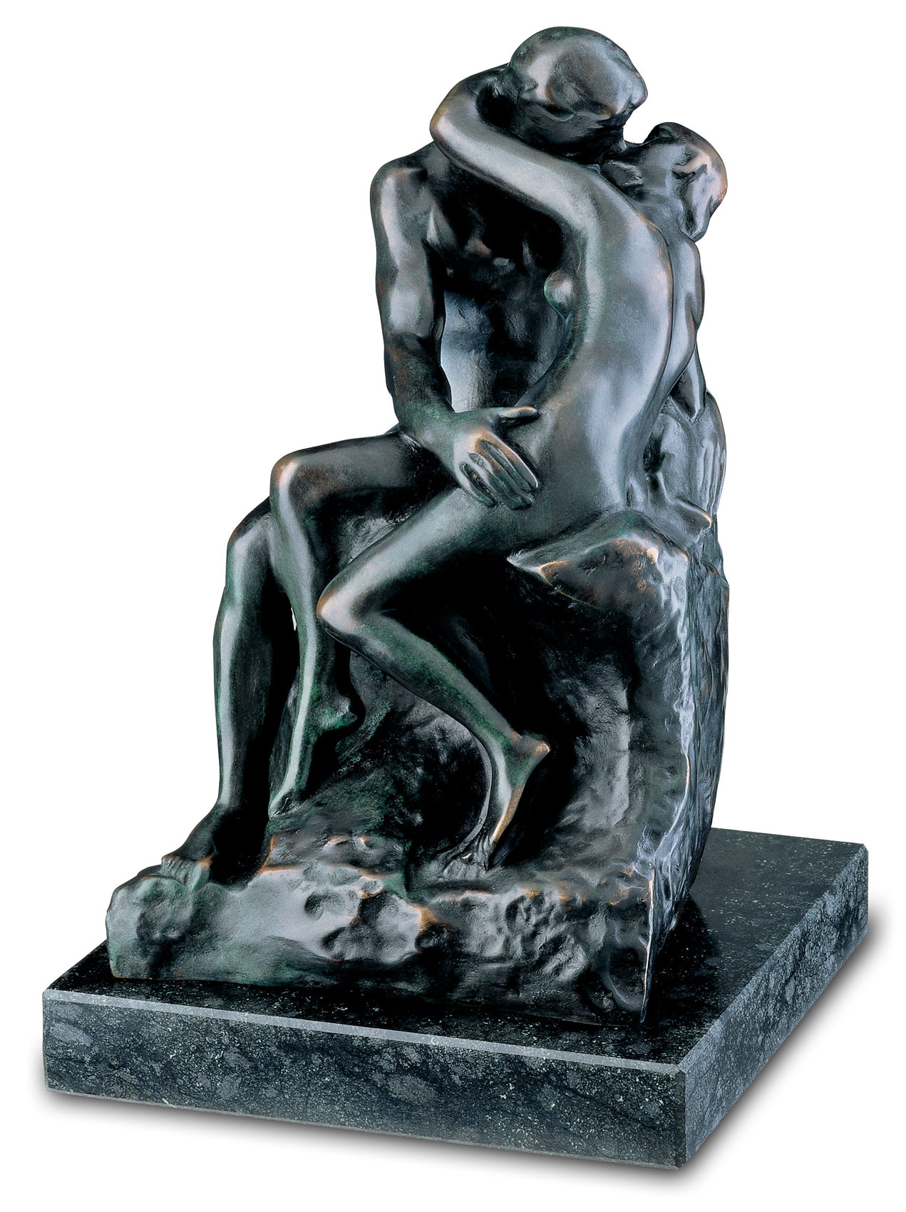 Auguste Rodin: Skulptur 'Der Kuss' (27 cm), Version in Bronze