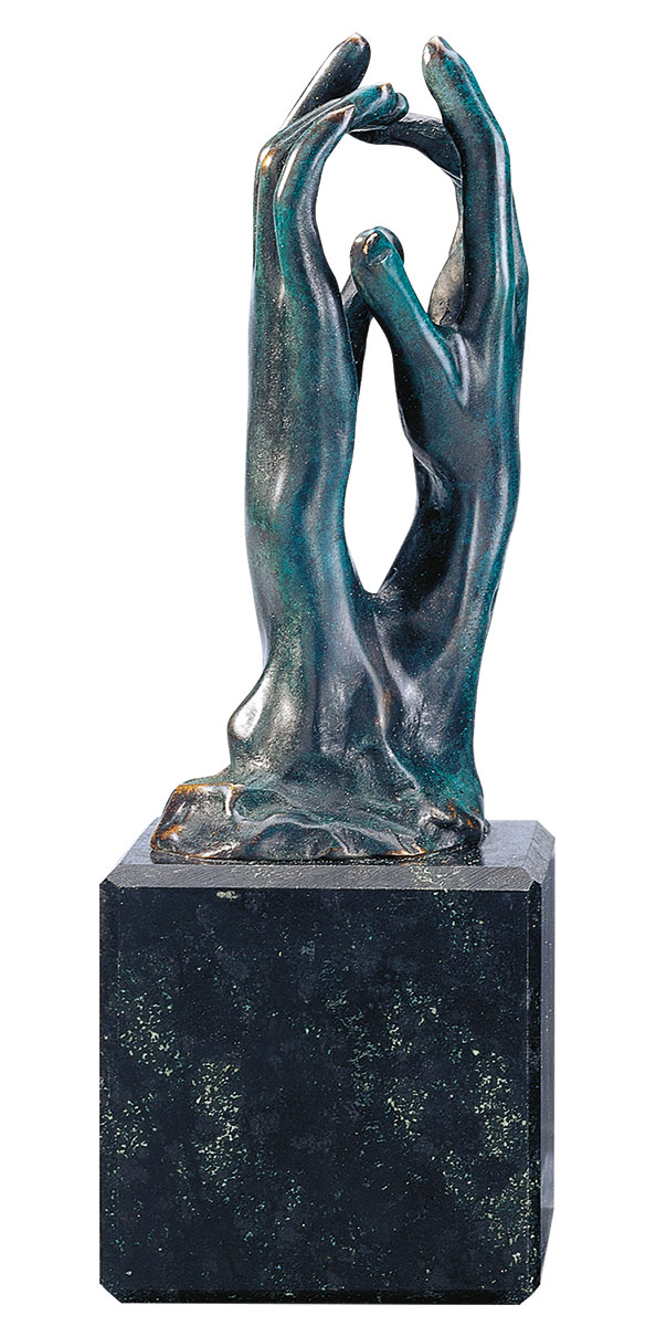 Auguste Rodin: Skulptur 'Die Kathedrale' (Étude pour le secret), Version in Bronze