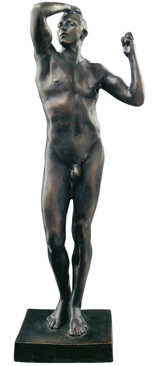 Auguste Rodin: Skulptur 'Das eherne Zeitalter' (1876), große Version in Kunstbronze