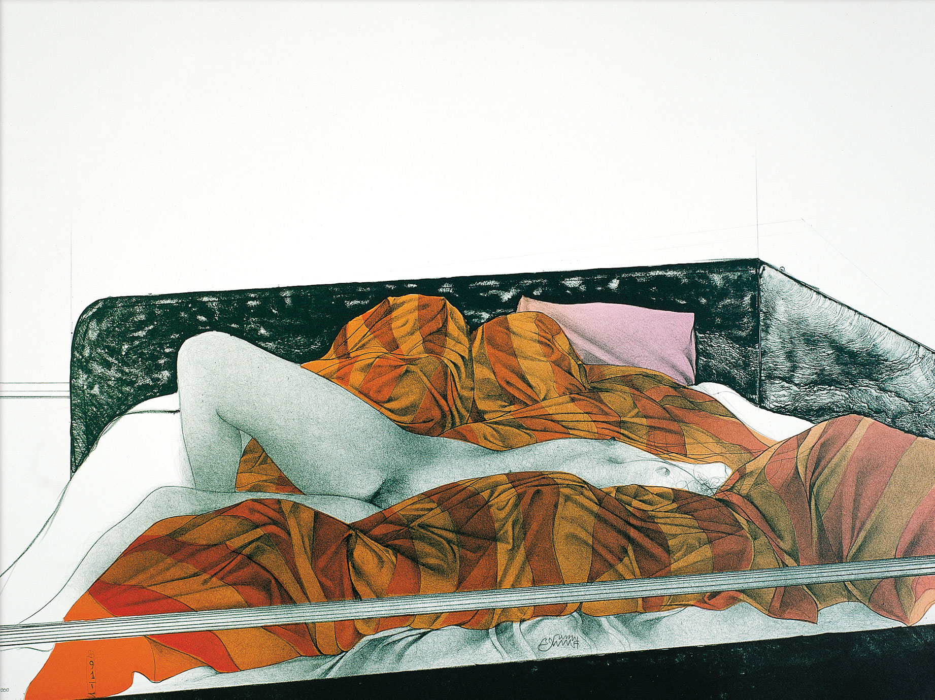 Bruno Bruni: Bild 'Il letto rigato' (1991), ungerahmt