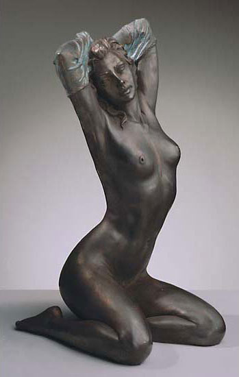 Vittorio Luigi Tessaro: Skulptur 'Nudo - Akt' (1993), Version in Kunstmarmor bronziert