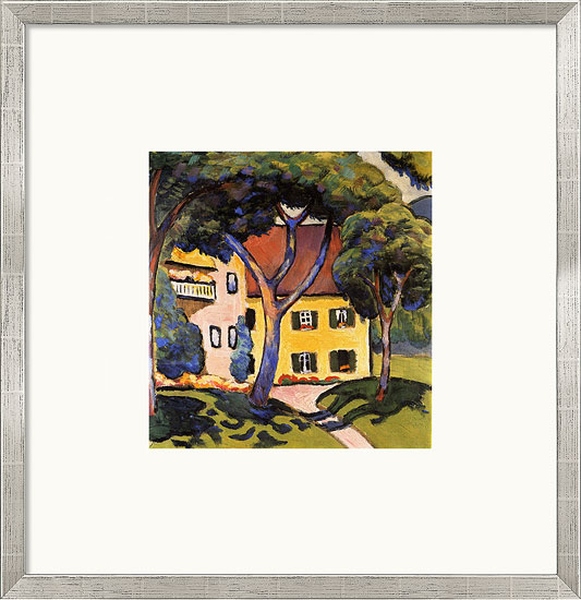 August Macke: Bild 'Staudacher Haus am Tegernsee' (1910), gerahmt