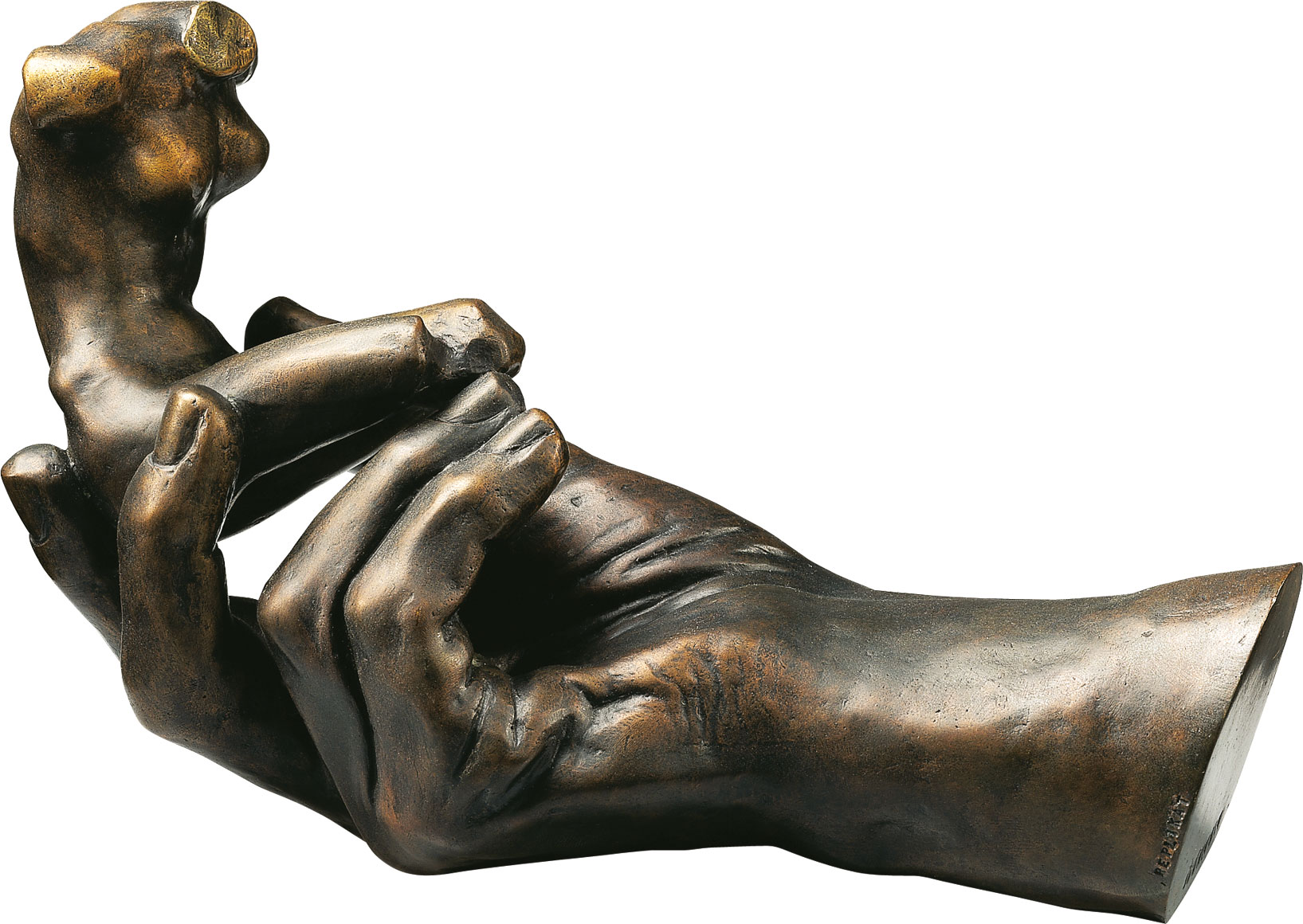 Auguste Rodin: Skulptur 'Die Hand Gottes' (1917), Version in Bronze