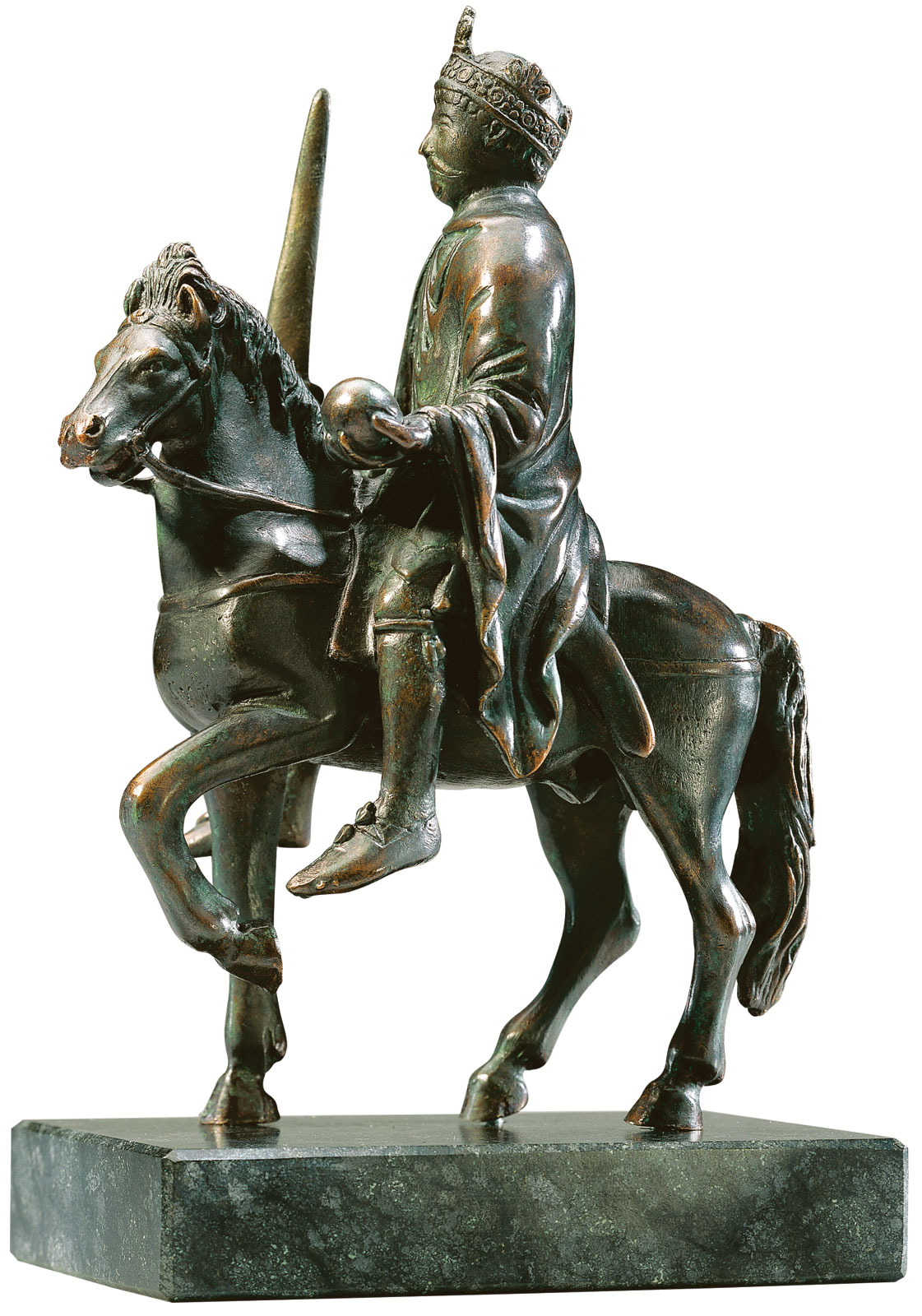 Reiterstatuette 'Karl der Große', Version in Metallguss