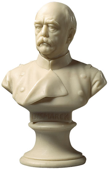 Hans Hellmich: Porträtbüste 'Otto von Bismarck' (1897), Kunstmarmor, Skulptur