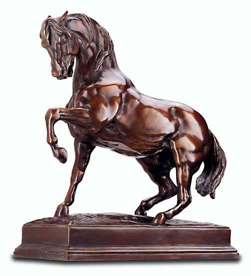 Antoine-Louis Barye: Skulptur 'Stampfendes Pferd', Reduktion in Kunstbronze