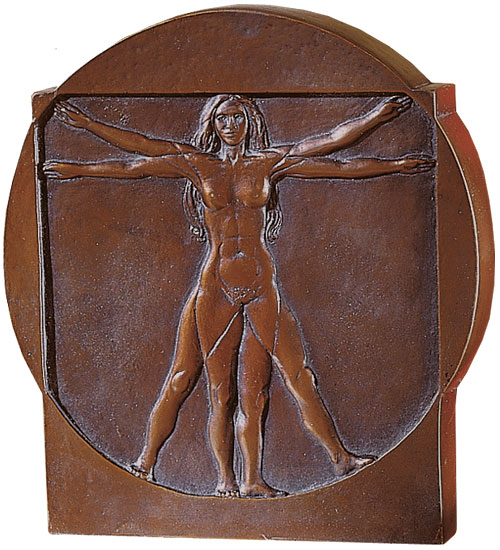 Leonardo da Vinci: 'Schema delle Proporzioni', Standrelief 'Frau'