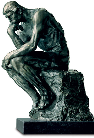 Auguste Rodin: Skulptur 'Der Denker' (38 cm), Version in Kunstbronze