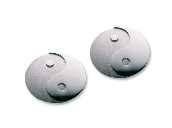 Ohrstecker 'Yin und Yang', Version Silber