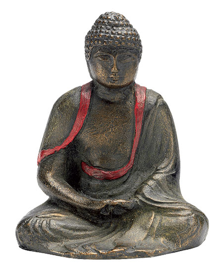 Buddha-Skulptur 'Meditierender Amida', Kunstbronze