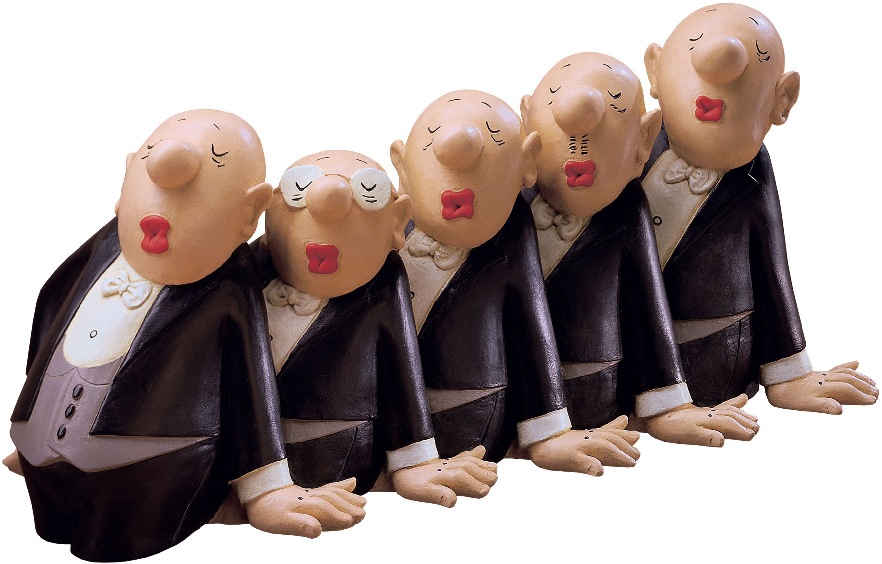 Loriot: Skulptur 'Comedian Harmonists', Version in Kunstguss handbemalt