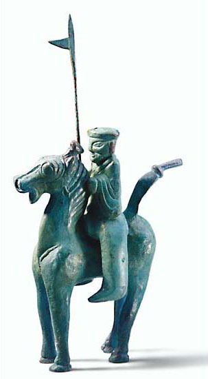 Skulptur 'Pferd und Reiter mit Lanze' aus der 'Prozession der Ehrengarde'