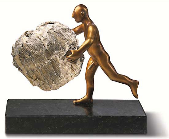 Julius Thomas Tamar: Skulptur 'Nachrichtenüberbringer', Version in Bronze