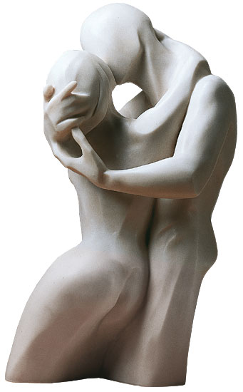 Bernard Kapfer: Skulptur 'Der Kuss', Version in Kunstmarmor
