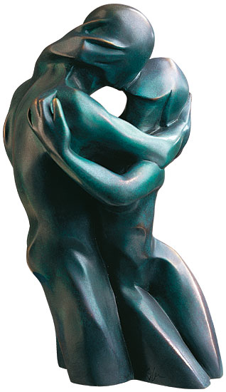 Bernard Kapfer: Skulptur 'Der Kuss', Version in Bronze