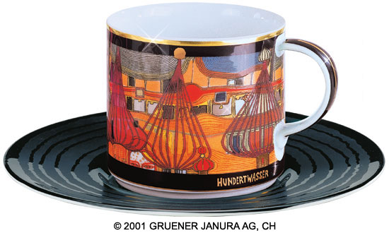 Friedensreich Hundertwasser: (656B) Künstlertasse 'L'Expulsion'