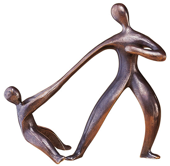 Johannes D. Zoller: Skulptur 'Vater - Sohn', Bronze