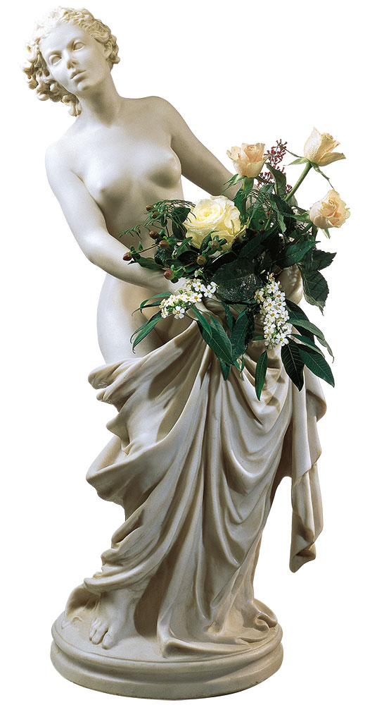Roman Johann Strobl: Statuette 'Flora Donata' (mit Vaseneinsatz), Kunstmarmor