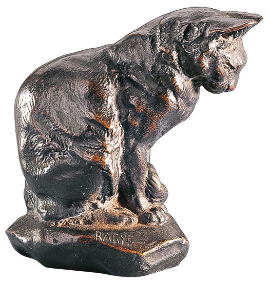 Antoine-Louis Barye: Skulptur 'Katze', Version in Bronze