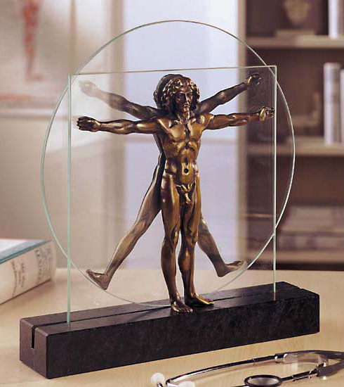 Leonardo da Vinci: Skulptur 'Schema delle Proporzioni', Version in Bronze