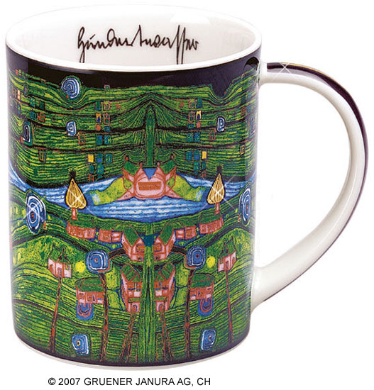 Friedensreich Hundertwasser: Magic Mug 'Grass for those who cry', Porzellan