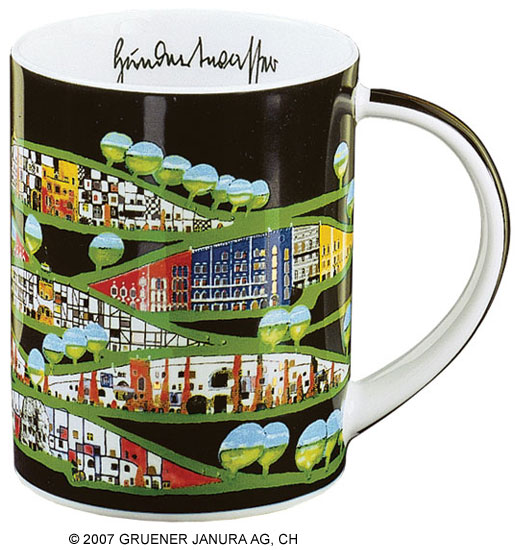 Friedensreich Hundertwasser: Magic Mug 'Rogner-Bad Blumau', Porzellan