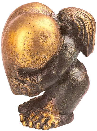 Hannes Glut: Skulptur 'Heart of Gold' (Frau), Kunstguss