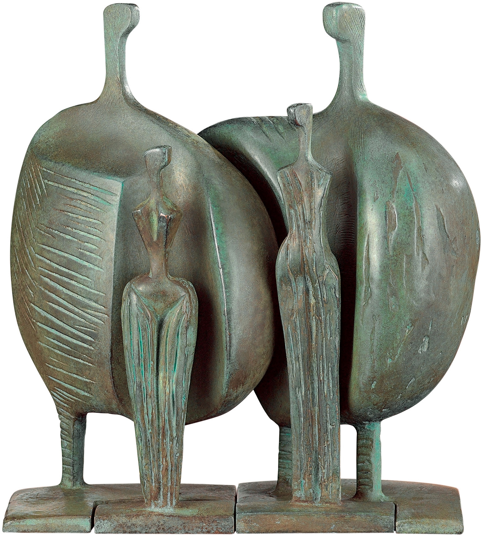 Itzik Benshalom: Skulpturengruppe 'La Familia', Version in Bronze