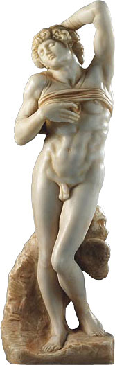 Michelangelo Buonarroti: Skulptur 'Sterbender Sklave' (1513), Reduktion in Kunstmarmor