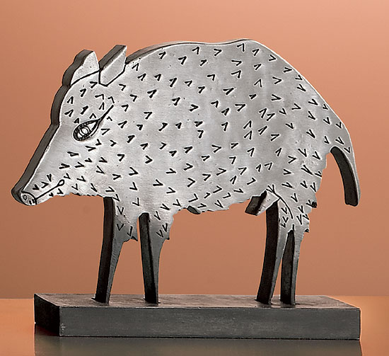 Paul Wunderlich: Skulptur 'Wildschwein', Metallguss