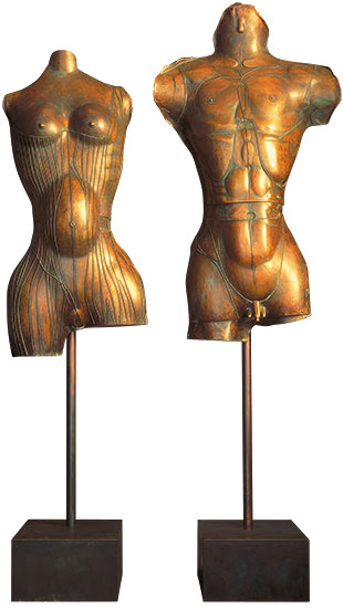 Paul Wunderlich: Skulpturenpaar 'Adam und Eva', Bronze