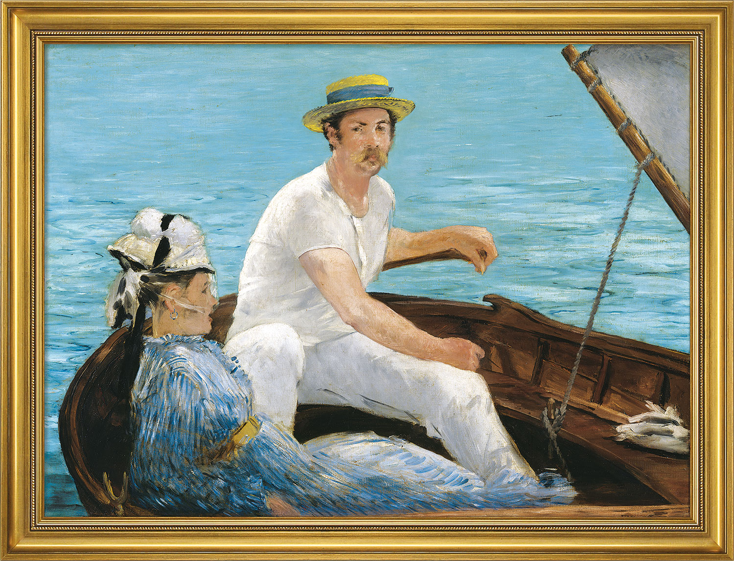Édouard Manet: Bild 'Im Boot' (1874), gerahmt