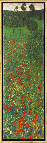 Gustav Klimt: Bild 'Mohnfeld', gerahmt