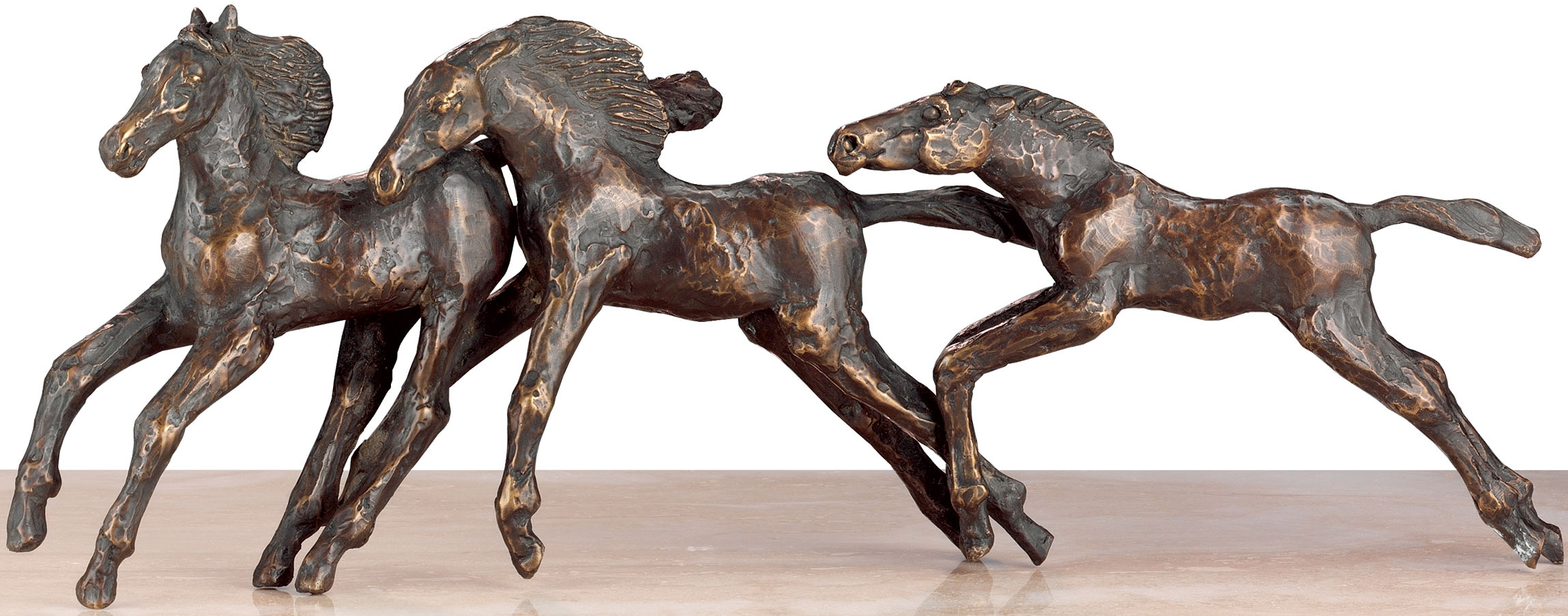 Kurt Arentz: Skulpturengruppe 'Drei Fohlen im Frühling', Bronze