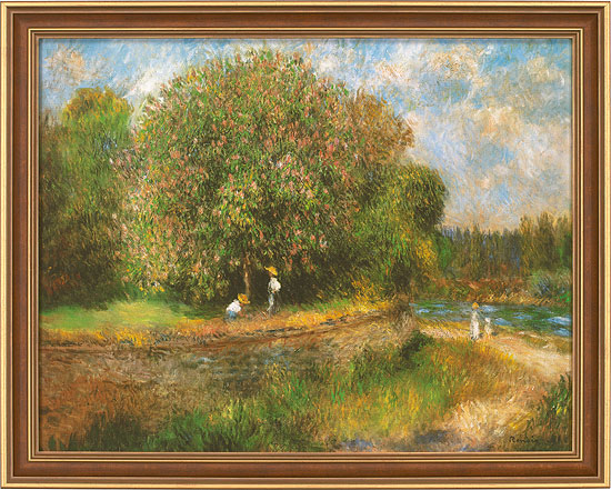 Auguste Renoir: Bild 'Blühender Kastanienbaum' (1881), gerahmt