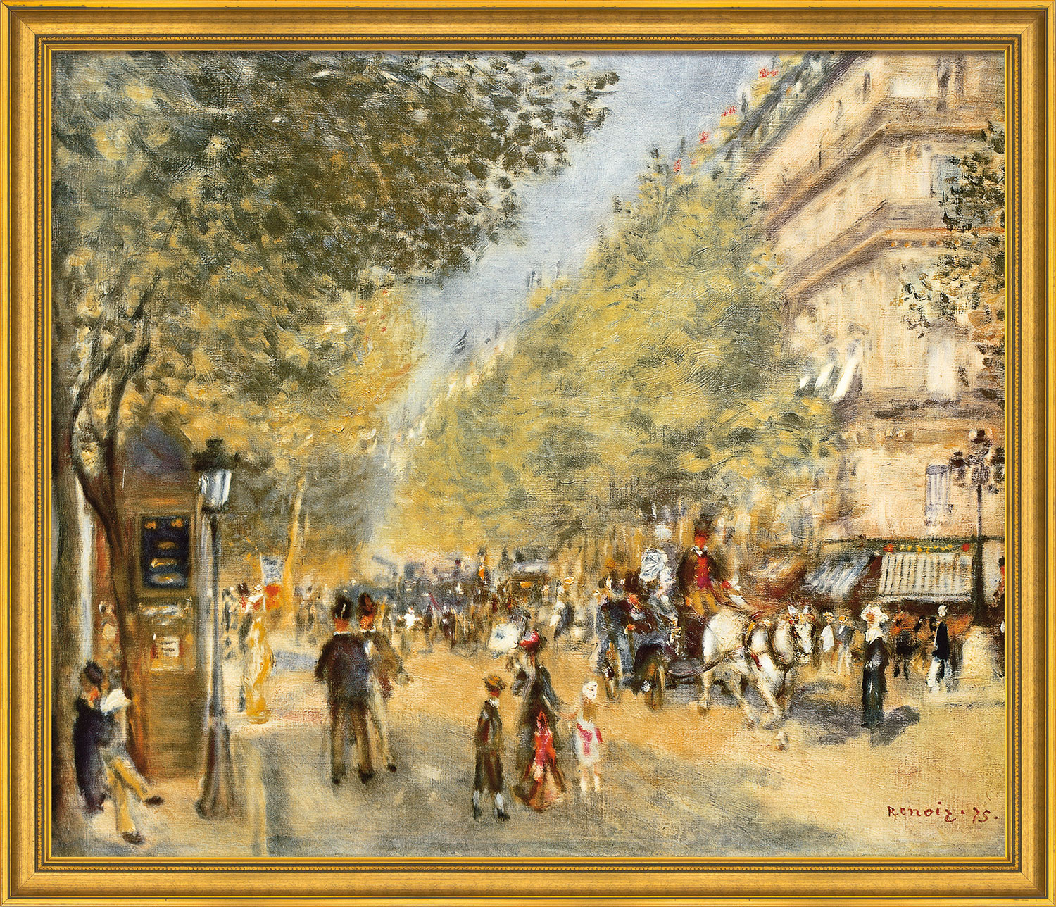Auguste Renoir: Bild 'Die großen Boulevards' (1875), gerahmt