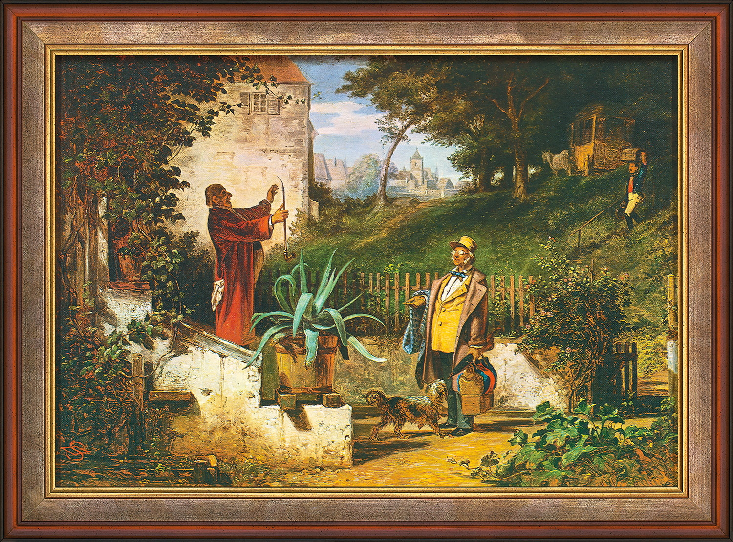 Carl Spitzweg: Bild 'Jugendfreunde' (um 1855), gerahmt