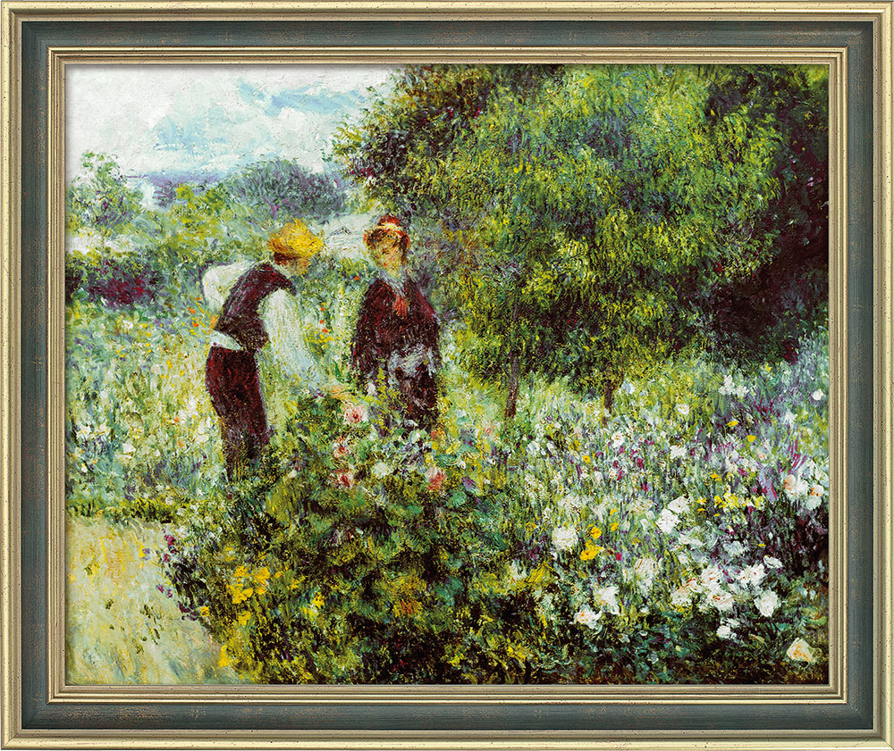 Auguste Renoir: Bild 'Beim Blumenpflücken' (1875), gerahmt