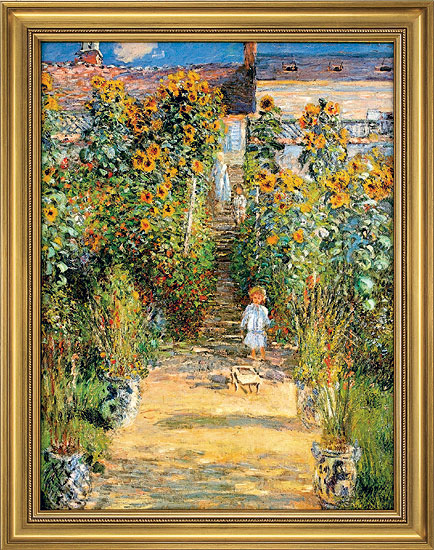 Claude Monet: Bild 'Le Jardin de Monet à Vétheuil' (1881), gerahmt