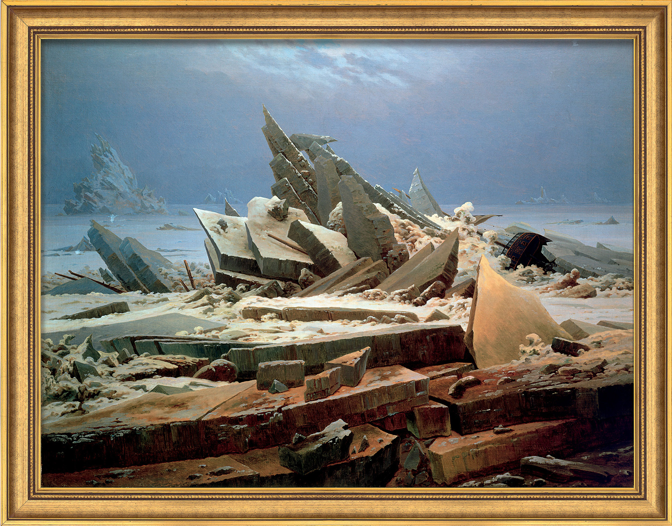 Caspar David Friedrich: Bild 'Das Eismeer' (1824), gerahmt