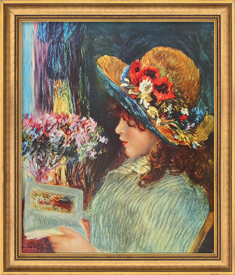 Auguste Renoir: Bild 'Lesendes Mädchen' (1886), gerahmt