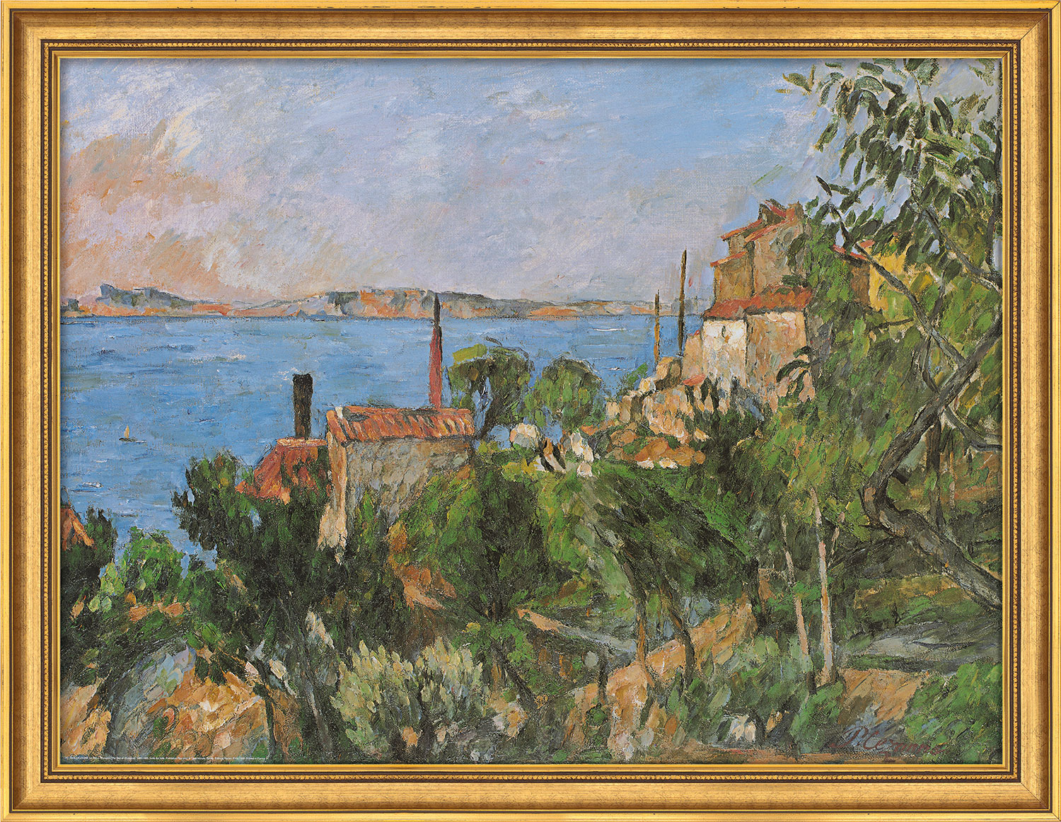Paul Cézanne: Bild 'Das Meer bei L´Estaque' (1876), gerahmt
