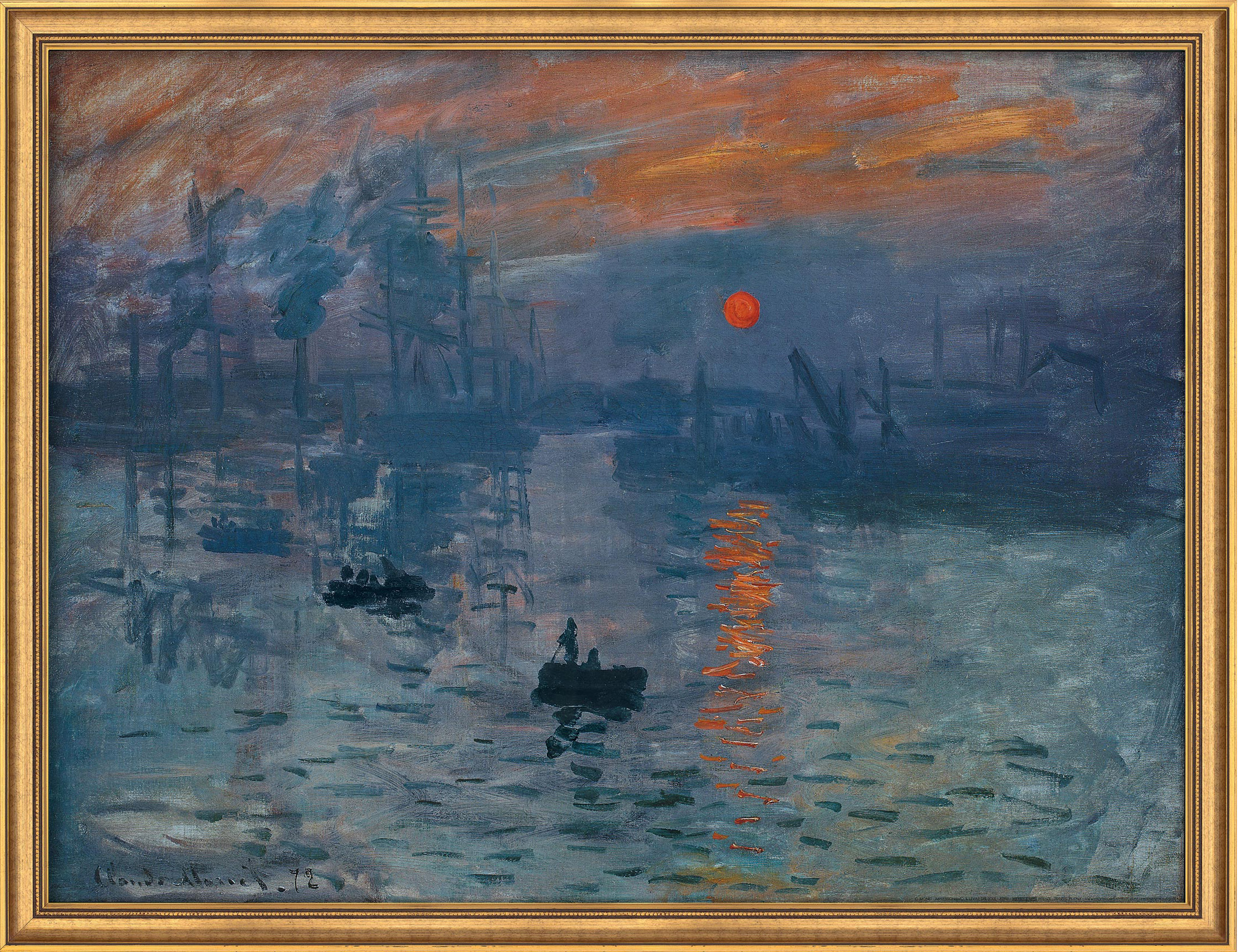 Claude Monet: Bild 'Impression, Sonnenaufgang' (1873), gerahmt